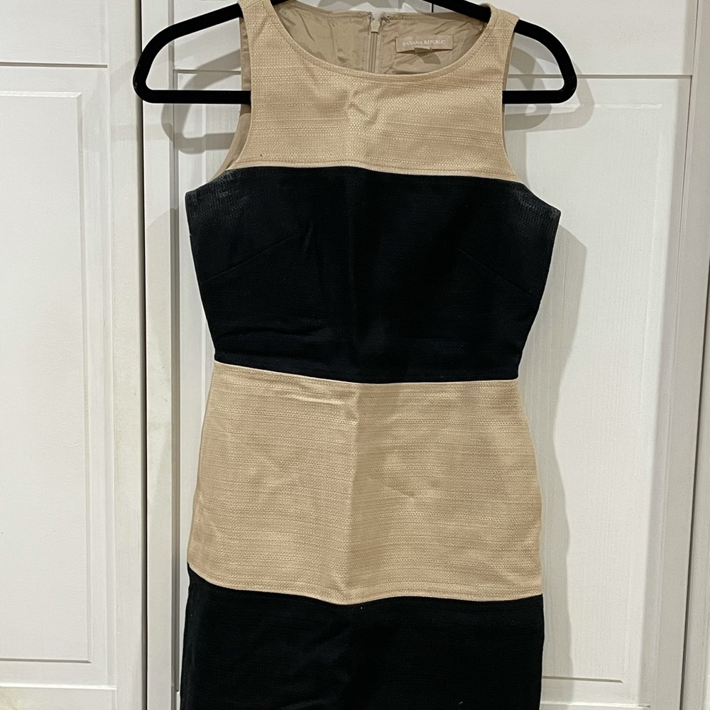 Banana Republic Striped Linen Sleeveless Dress